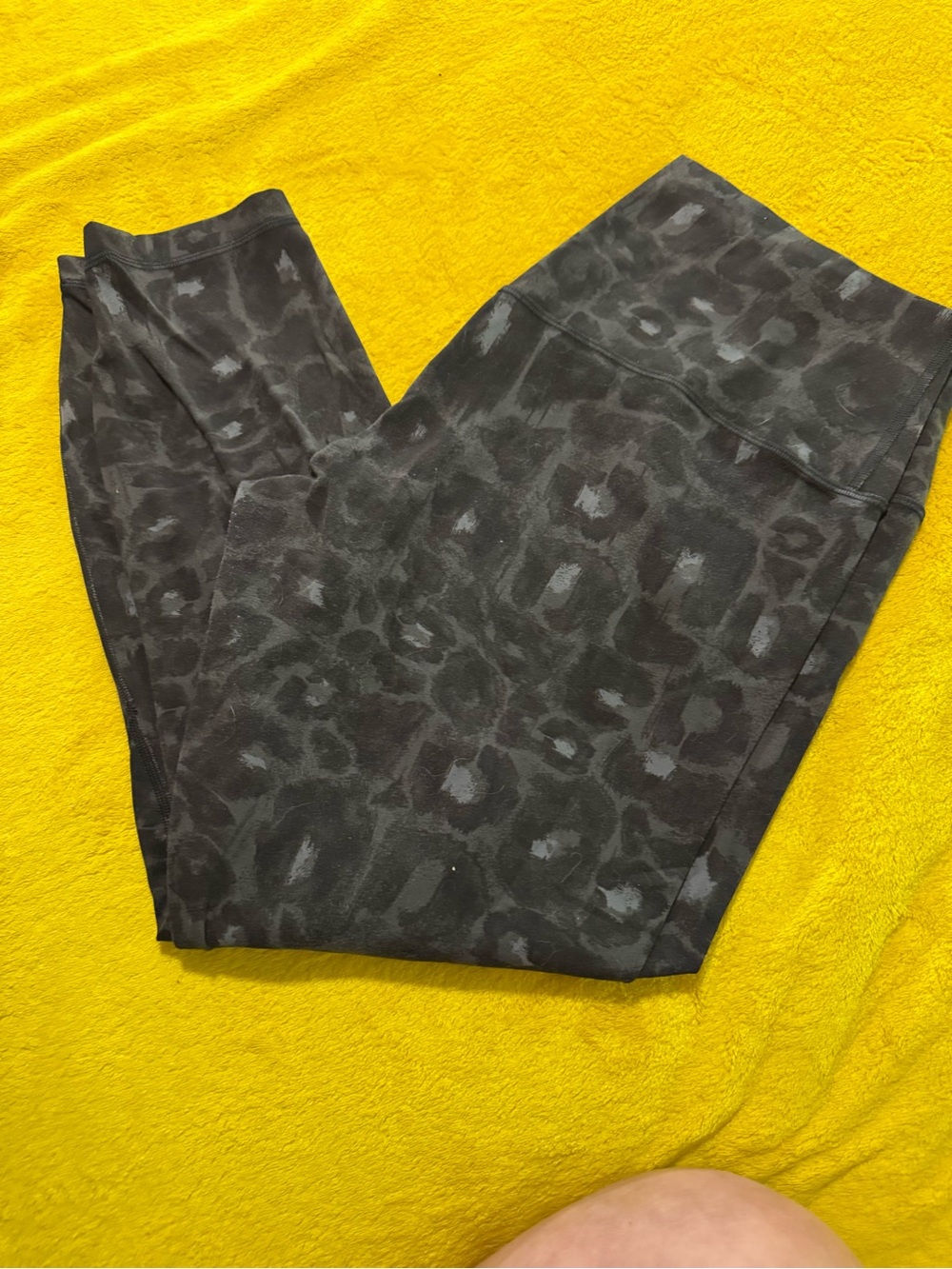 lululemon athletica Black and Gray Leopard Print Leggings